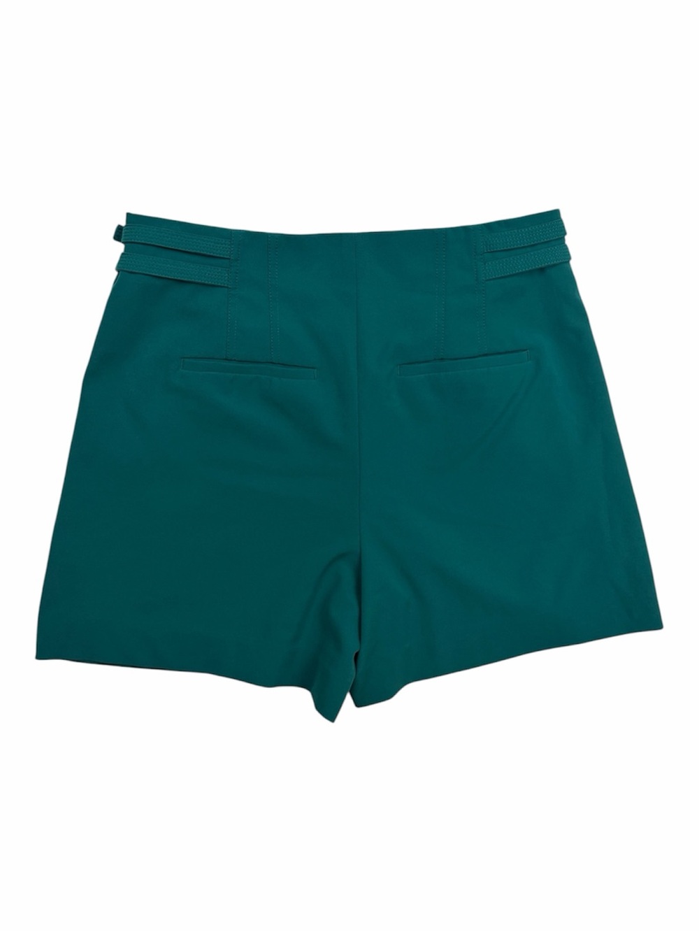 White House Black Market Emerald Green High Rise Double Buckle Tailored Shorts - Picture 2 of 7